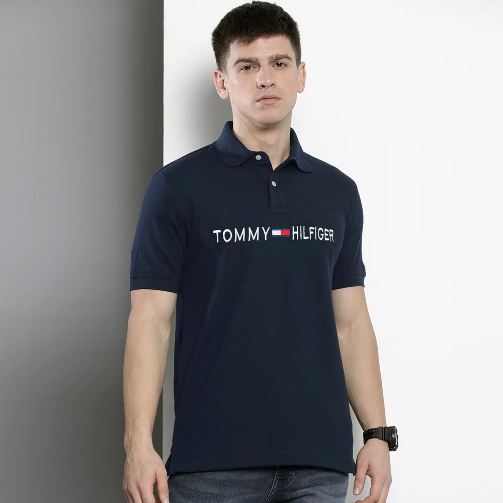 L-V Premium Polo Shirt Navy Blue – Leftovers Den